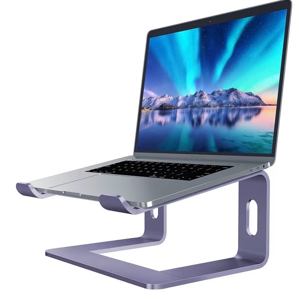 Purple metal laptop stand / riser for 10 to 15.6 laptops